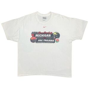 Vintage Nike College Football Rose Bowl USC Trojans Michigan Wolverines Tee Shir